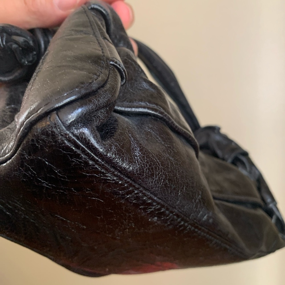 Vintage Hobo  Black Distressed Mini Bag Purse Party 90’s - Picture 8 of 11